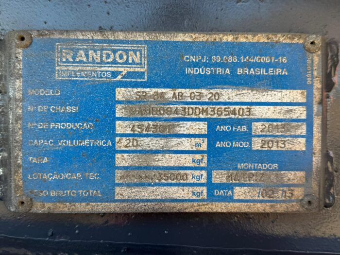2014 Semirremolque Batea Randon 20m3 con autoencarpe y frenos ABS - Imagen 10